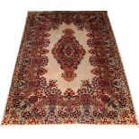 KERMAN PERSIAN, ORIENTAL CARPET, MACHINE MADE CONTEMPORARY, W 4' 6", L 6' 7"Having an ivory