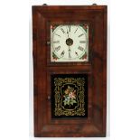JEROME & CO. EIGHT-DAY WALL CLOCK, H 30", L 15.5"Having two weights, Roman numerals, two key wind