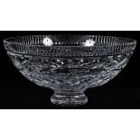 WATERFORD, CRYSTAL CENTERPIECE BOWL, DIA 11"Raised on pedestal. Stamped at underside.good condition,