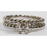 GIA 0.50CT ROUND DIAMOND RING & 14KT WHITE GOLD BAND, SIZE 7 1/4A GIA 0.50ct round cut diamond on