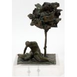 SIGNED SCHNIEDER, BRONZE SCULPTURE, H 10", W 7", D 5", "ADAM & EVE"