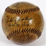 1931-35, ST. LOUIS BROWNS, CHICAGO WHITE SOX AND BROOKLYN ROBINS, SIGNED BASEBALL 7 SIGNATURES,
