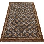 TUNISIAN, HAND MADE WOOL HOOK RUG, W 3', L 5'Tunisian handmade wood hook rug having 1 border,