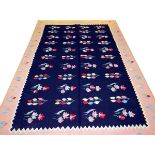 ROMANIAN, FLAT WEAVE, WOOL KILIM RUG, W 6', L 8' 8"Romanian flat weave, wool kilim rug having 1 pink