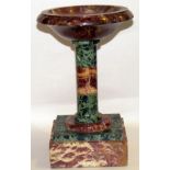 ROUGE & GREEN, MARBLE COMPOTE, H 8 3/4", L 4 1/2", DIA 4 1/2"having a round vessel on the top in