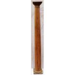 CARVED OAK COLUMN, H 68"Turned oak column with square capitol and base.good used condition, GA.- For