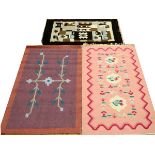 CHINESE, POLISH AND TISMANA, HAND WOVEN WOOL RUGS, 3 PCS., W 2' & 3', L 4' 10"Tismana hand woven