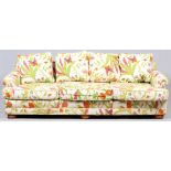 HENREDON, UPHOLSTERED SOFA, L 84"Matches upholstery with applique. Branch, flower, butterfly and