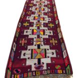 TURKISH BESSARABIAN, HAND WOVEN WOOL RUG, W 5', L 12'Turkish Bessarabian hand woven wool rug