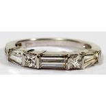 1.00CT BAGUETTE & PRINCESS CUT DIAMOND BAND, SIZE 5 1/2Having alternating baguette and princess