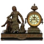 ANSONIA CLOCK CO. SPELTER FIGURAL 'DENIS PAPIN VAPEUR' CLOCK, H 16 1/2"Decorated with the figure