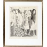 RAPHAEL SOYER, LITHOGRAPH, H 18", W 16", DANCE PARTYAmerican 1899-1987.- For High Resolution