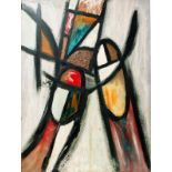 NOLE ZIELINSKI, LACQUER ON BOARD, SIGNALS, H 40", W 48", ABSTRACTSigned lower right.- For High