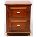 2 DRAWER MAHOGANY FILE CABINET, H 33", L 26", D 23"- For High Resolution Photos visit Dumouchelles