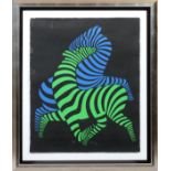 VICTOR VASARELY (FRENCH/HUNGARIAN, 1906-1997), CAST PAPER, "TSIKOS", H 40", W 33"Framed under