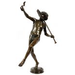 HIPPOLYTE ALEXANDRE JULIEN MOULIN (FRENCH, 1832-1884). BRONZE SCULPTURE, H 33", LUCKY FIND AT