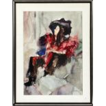 M. PAREL, WATER COLOR, 1970, H 25", W 20", WOMAN IN EXOTIC COSTUMEFramed, in manner of Richard