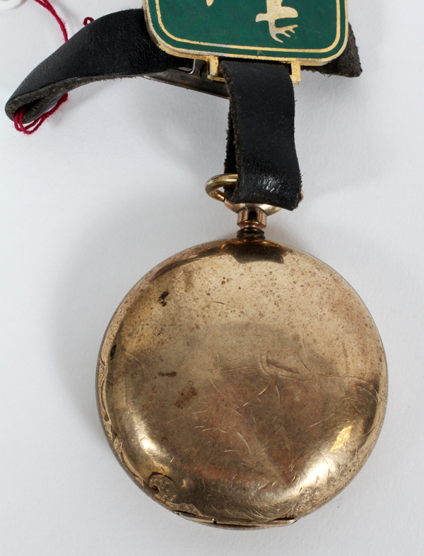 ELGIN GOLD FILLED HUNTER CASE POCKET WATCHThe 15 jewel hunter case pocket watch featuring Roman - Image 4 of 4