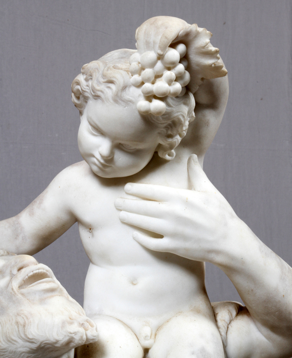 19TH CENTURY ITALIAN CARRARA MARBLE SCULPTURE, PAN H 33 1/2", W 13"Carrara marble depicting a seated - Image 6 of 6