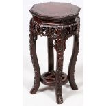 CHINESE TEAKWOOD STAND, H 20 1/4", L 10 1/2"Hand carved, 19th century.- For High Resolution Photos