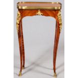 FRENCH LOUIS XVI STYLE TABLE, H 26", L 9", D 16"Kingwood with dore bronze mounts and single