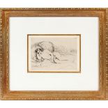 PIERRE AUGUSTE RENOIR (FRENCH 1841-1919), ETCHING, C. 1906, PLATE SIZE: H 5 3/8", W 7 3/8", "FEMME