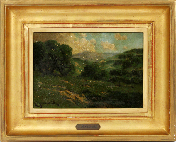 CARL HENRIK JONNEVOLD (AMERICAN, 1856-1955), OIL ON BOARD, H 7 1/4", W 10 1/4", LANDSCAPESigned