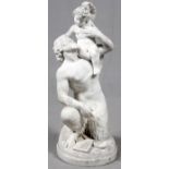 19TH CENTURY ITALIAN CARRARA MARBLE SCULPTURE, PAN H 33 1/2", W 13"Carrara marble depicting a seated