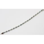 10.50CT NATURAL AQUAMARINE & 1.47CT DIAMONDS BRACELET, L 7"Comprising 10.50ct of 18 oval cut natural