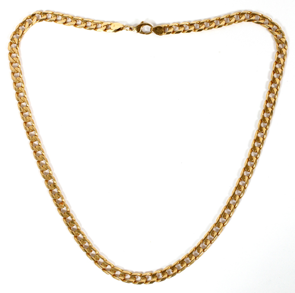 14KT YELLOW GOLD ITALIAN CURB LINK CHAIN L 20 1/2"Weighs 49.9 grams. Approximately 6.8mm in width.