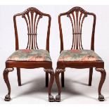 BERKEY AND GAY CHIPPENDALE MAHOGANY SIDE CHAIRS, PRINCE OF WALES BACK PAIRChippendale style claw