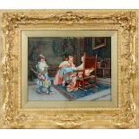 ITALIAN WATERCOLOR, H 14 1/2", W 19", 2 CARDINALS & JESTERIllegibly signed lower right, "G. Co___