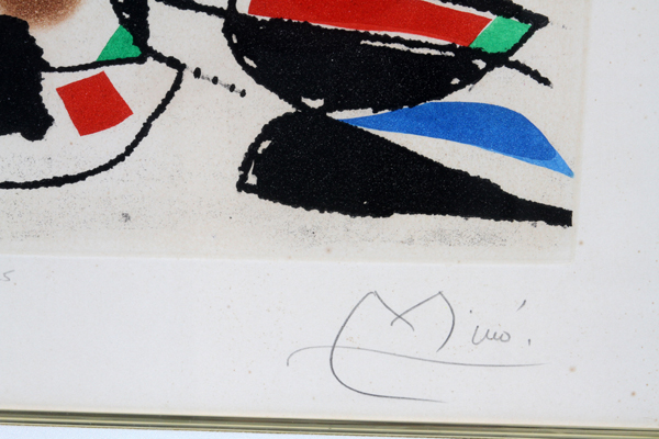 JOAN MIRO (SPANISH 1893-1983), COLOR AQUATINTS, 2, PLATE SIZE: H 11", W 8 3/4" - Image 3 of 4