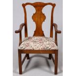 CHIPPENDALE STYLE MAHOGANY OPEN ARM CHAIRnice condition- For High Resolution Photos visit