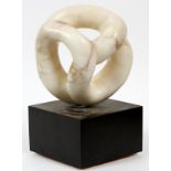 MARBLE SCULPTURE & ROTATING BASE, H 14", L 7", D 7"Contemporary.- For High Resolution Photos visit