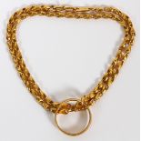 24KT GOLD CHAIN LINK NECKLACE & RING, 2 PIECES, L 16", SIZE 8 3/4A 24kt yellow gold link chain