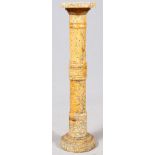 GOLD VEINED MARBLE PEDESTAL, H 44", L 10"- For High Resolution Photos visit Dumouchelles website.