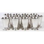 S. KIRK & SONS, STERLING WINE CUPS, 12 PCS, H 3"#4110. No monogram. 27.59 tr oz. total wt.Good