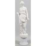 A. GIANNELLI, ITALIAN ART NOUVEAU MARBLE STANDING NUDE SCULPTURE, H 62"Approximately 62" in height