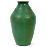 PEWABIC POTTERY, MATTE FINISH GREEN GLAZE VASE, H 9", DIA 5"having a matte finish green glaze,