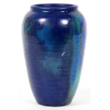 PEWABIC POTTERY BLUE GREEN VASE, H 6", DIA 4"Impressed Pewabic Detroit mark.A hairline crack