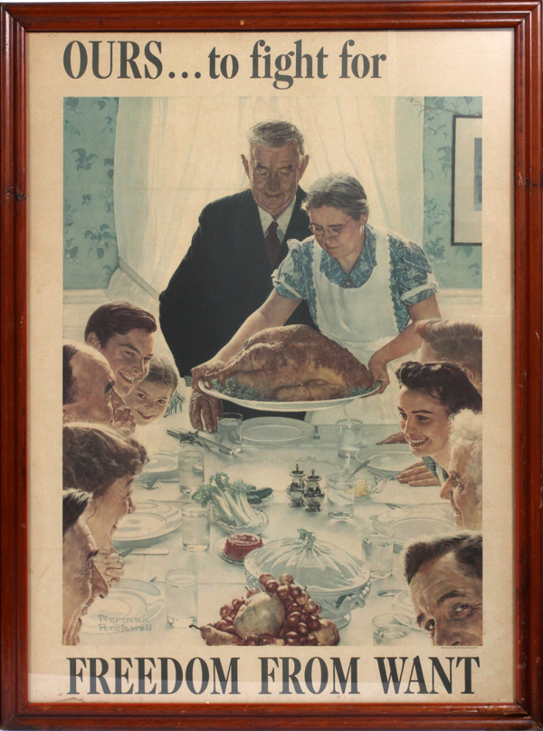 NORMAN ROCKWELL (AMERICAN, 1894-1978), 'FOUR FREEDOMS' POSTERS, C.1943, 4 PIECES, H 38", W 27" - Image 4 of 4