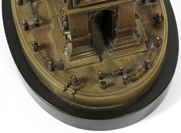LE BLANC BRONZE BOX, H 9 1/4", W 11", ARC DE TRIOMPHEBronze Arc De Triumph mounted on an onyx - Image 5 of 5