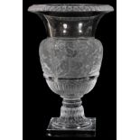 LALIQUE CRYSTAL CENTERPIECE/URN, H 13 1/2", DIA 9", VERSAILLES PATTERNLalique crystal centerpiece/