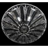 WATERFORD CRYSTAL, BY JIM O'LEARY, CUT CRYSTAL CENTERPIECE BOWL, H 4 1/4", DIA 12"having a diamond