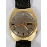 BULOVA ACCUTRON, 14KT GOLD GENTLEMAN'S WATCH, L 8 1/2"A Bulova Accutron wristwatch, having a 14kt