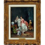 JUAN ANTONIO GONZALEZ (SPANISH, 1842-1914) OIL ON BOARD, H 14", W 10 1/2"Signed lower left and