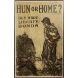 HENRY PATRICK RALEIGH (AMERICAN, 1880-1944), U.S. WWI BOND POSTER, 1918, H 30", W 20", "HUN OR