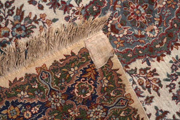 KASHMIR ORIENTAL RUG, MID-LATE 20TH C., 5' 10" X 4' 0"Ivory ground.Lightly soiled; small stains; - Image 2 of 2
