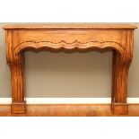 PINE & WALNUT FIREPLACE SURROUND, H 52", L 67"From the estate of D. J. Kennedy, Grosse Pointe, Mi-